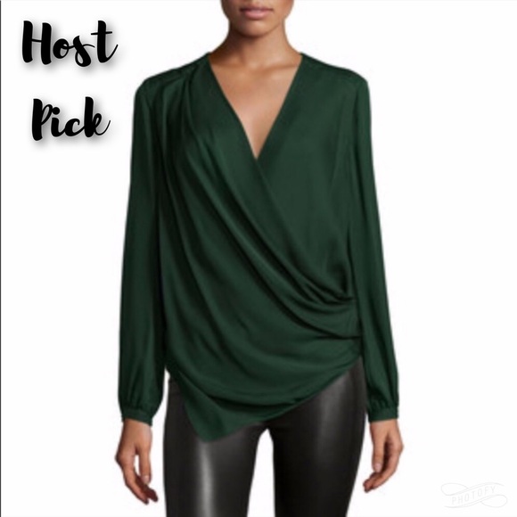 Haute Hippie Tops - Haute Hippie Surplice Drape Front Blouse